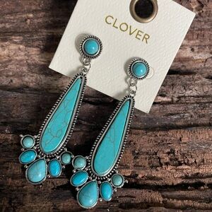 Long turquoise earrings